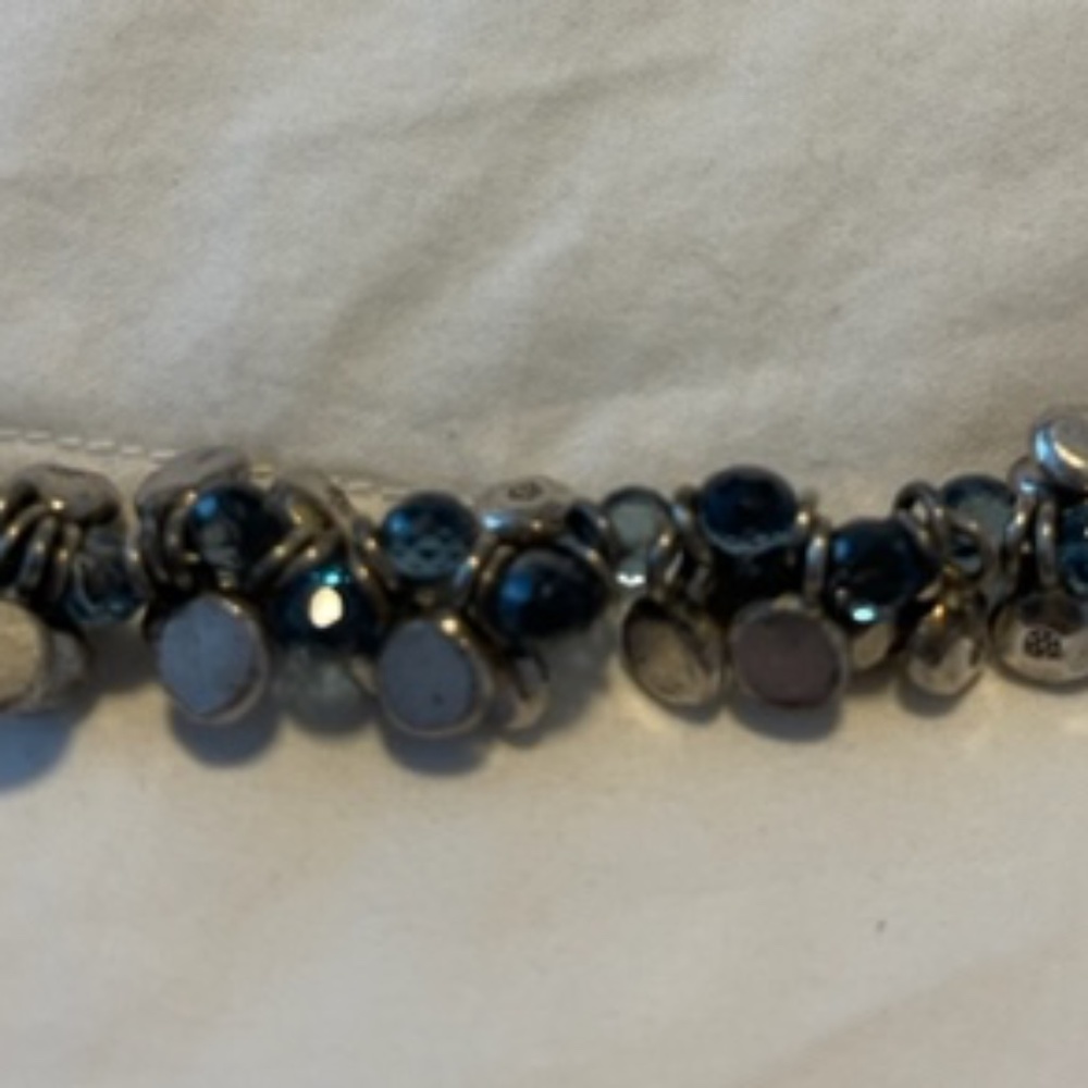 Faceted Aquamarine and Silver Beads Bracelet - Picture 4 of 5